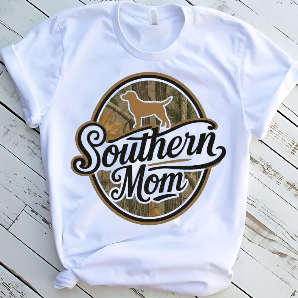 5 Pack Southern Mom Camo White Short Sleeve T-Shirt